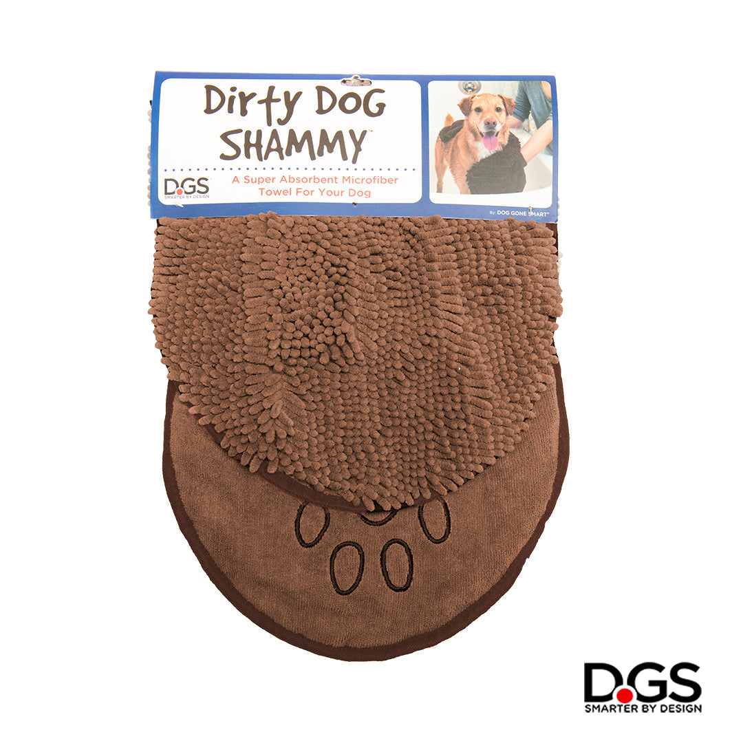 The Dirty Dog Shammy by Dog Gone Smart. Super Absorbent Microfiber Towel. Quickly Dry your Dog! Brown Dirty Dog Shammy.