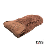 Two hand pocket design for easy controlling and managing your dog! The Dirty Dog Shammy by Dog Gone Smart. Super Absorbent Microfiber Towel. Quickly Dry your Dog! Brown Dirty Dog Shammy.